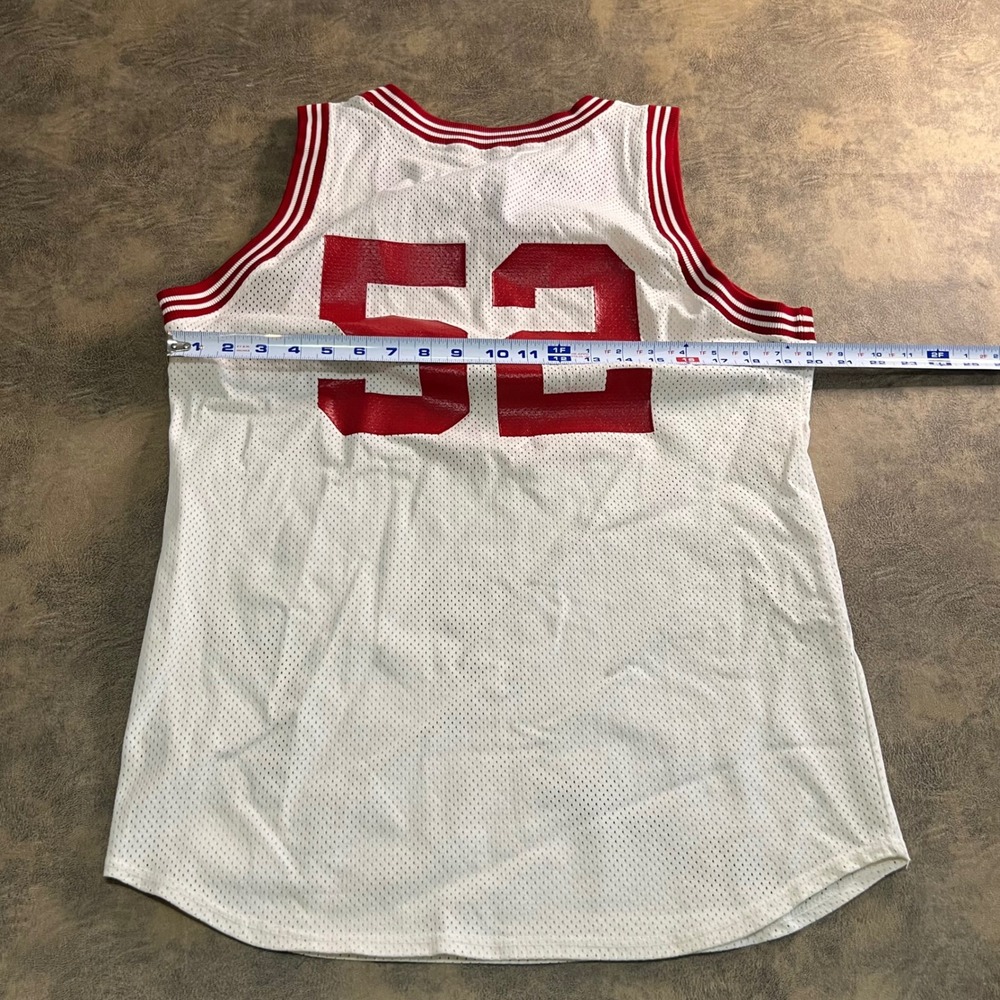 Russell Athletic Basketball Jersey Mens 42 White Hawks 52 Vintage 80s Retro - Picture 3 of 6